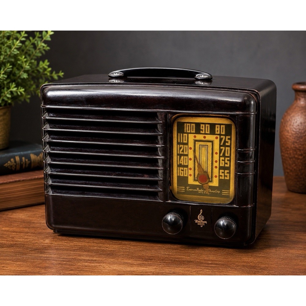 1940 Emerson Bakelite Tube Radio Vintage Art Deco AM Tested Working Model 543